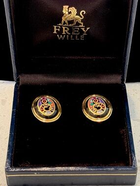 Frey Wille earrings Gustav Klimt design. Vintage. Art Deco